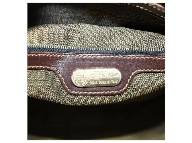 FENDI Zucca Borsa a tracolla in tela Marrone Nero Auth yk5431B - vista 21