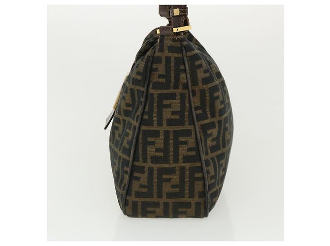 FENDI Zucca Borsa a tracolla in tela Marrone Nero Auth yk5431B - vista 3