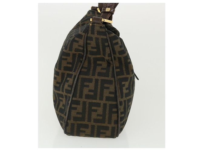 FENDI Zucca Borsa a tracolla in tela Marrone Nero Auth yk5431B - vista 4