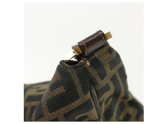 FENDI Zucca Borsa a tracolla in tela Marrone Nero Auth yk5431B - vista 7