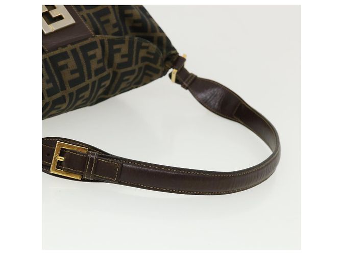 FENDI Zucca Borsa a tracolla in tela Marrone Nero Auth yk5431B - vista 8