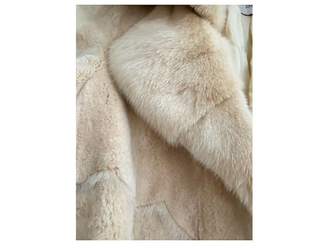 Autre Marque Casaco Longo Mink com Cinto Cru - vista 5
