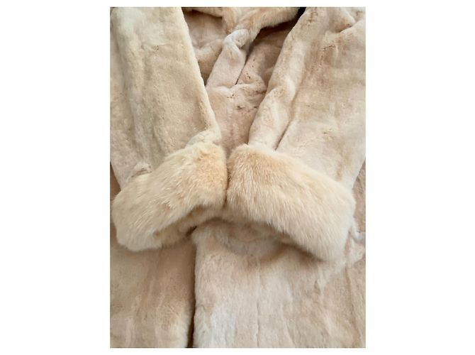 Autre Marque Casaco Longo Mink com Cinto Cru - vista 6