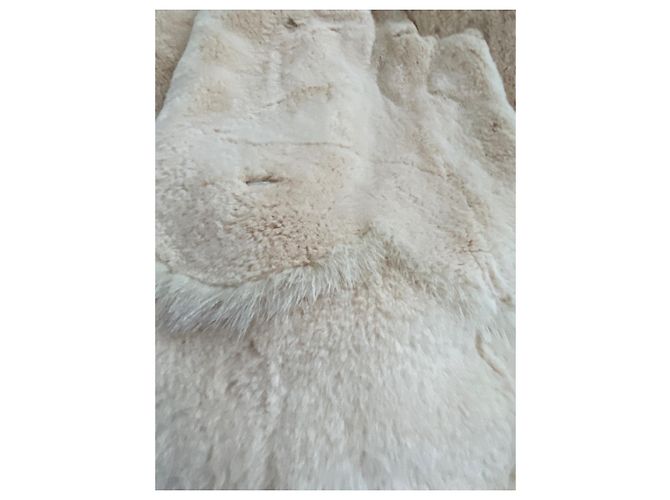 Autre Marque Casaco Longo Mink com Cinto Cru - vista 7