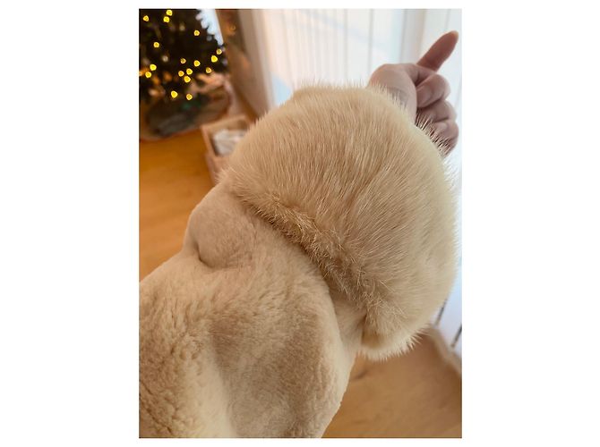 Autre Marque Casaco Longo Mink com Cinto Cru - vista 9