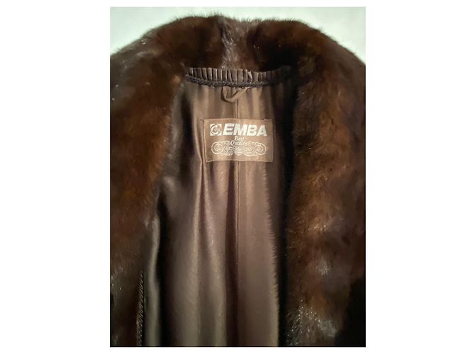 Autre Marque Abrigo de piel de visón EMBA marrón Castaño - vista 3