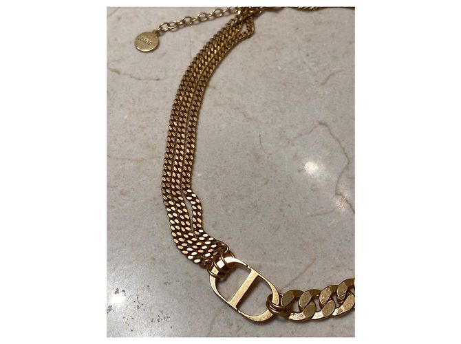 Collana girocollo con catena CD Christian Dior Gold hardware - vista 2