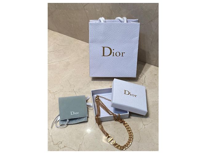 Collana girocollo con catena CD Christian Dior Gold hardware - vista 3