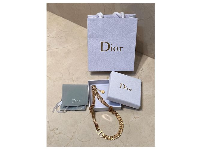 Collana girocollo con catena CD Christian Dior Gold hardware - vista 5