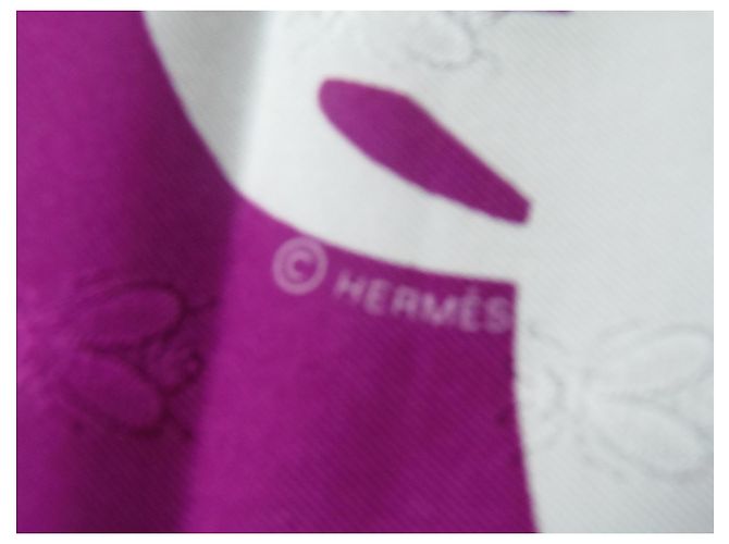 Foulard Hermès Brides de Gala Tattoo seta viola bianco Porpora - vista 9
