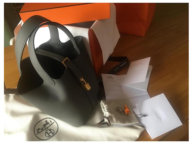Hermès Picotin 18 Taurillon Clemence Gray Meyer Grigio - vista 5