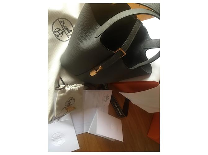 Hermès Picotin 18 Taurillon Clemence Gray Meyer Grigio - vista 6