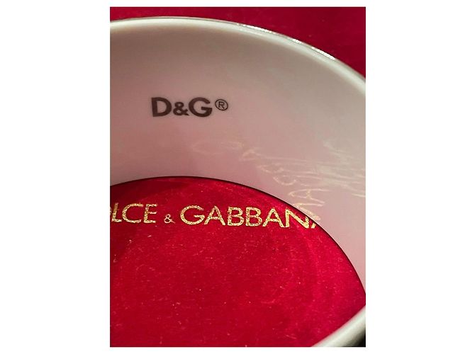 Dolce & Gabbana Bracciale rigido argento in ceramica D&G - vista 2