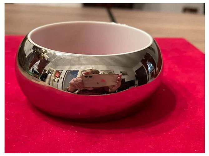 Dolce & Gabbana Bracciale rigido argento in ceramica D&G - vista 3