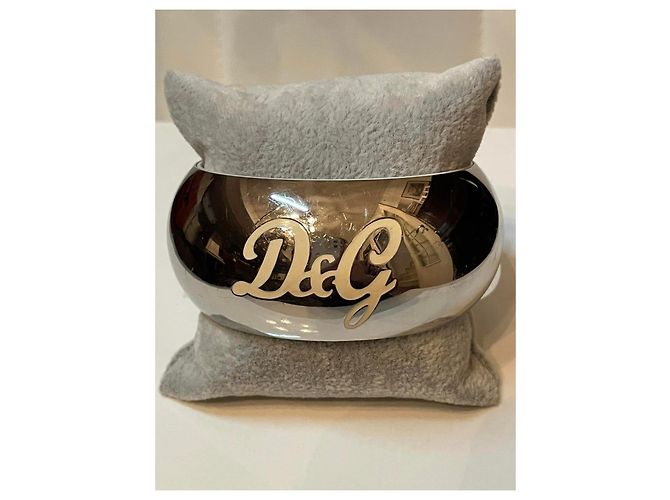 Dolce & Gabbana Bracciale rigido argento in ceramica D&G - vista 5