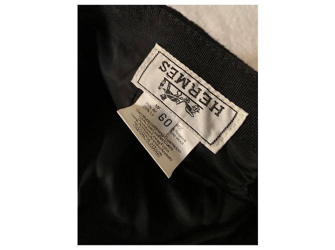 Hermès Berretto da baseball in lana d'angora nera Nero - vista 4