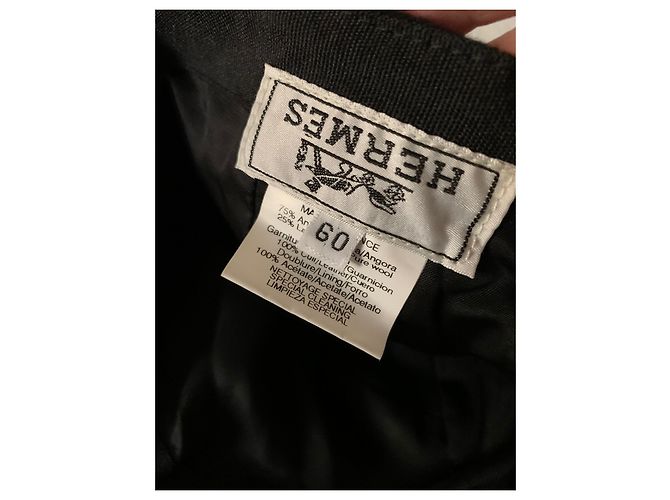 Hermès Berretto da baseball in lana d'angora nera Nero - vista 6