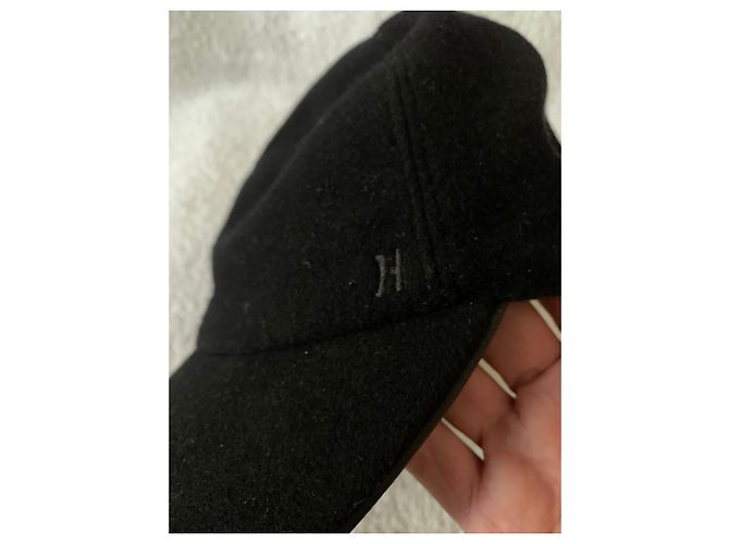 Hermès Berretto da baseball in lana d'angora nera Nero - vista 8