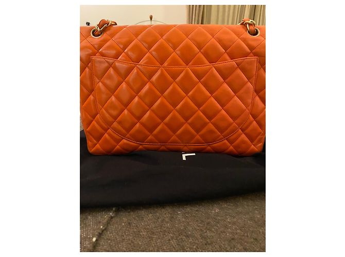 Bolsa Chanel Timeless Maxi Jumbo Couro Acolchoado Coral - vista 2