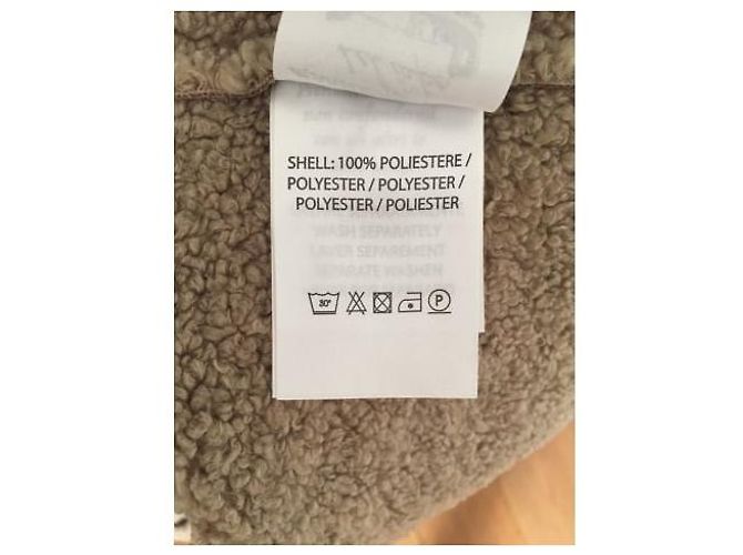 Autre Marque Abrigo AF Beige de Piel Sintética con Detalle de Lobo - vista 6