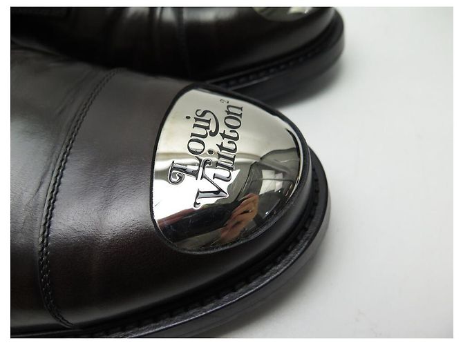 SCARPE DERBY LOUIS VUITTON VOLTAIRE IN PELLE MARRONE MOKA 45 45.5 Scarpe - vista 6