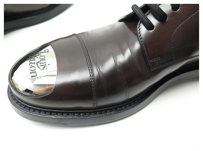 SCARPE DERBY LOUIS VUITTON VOLTAIRE IN PELLE MARRONE MOKA 45 45.5 Scarpe - vista 7