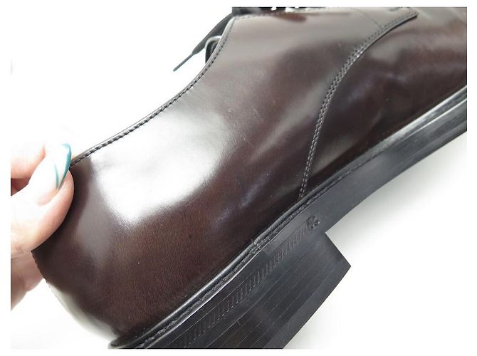 SCARPE DERBY LOUIS VUITTON VOLTAIRE IN PELLE MARRONE MOKA 45 45.5 Scarpe - vista 8