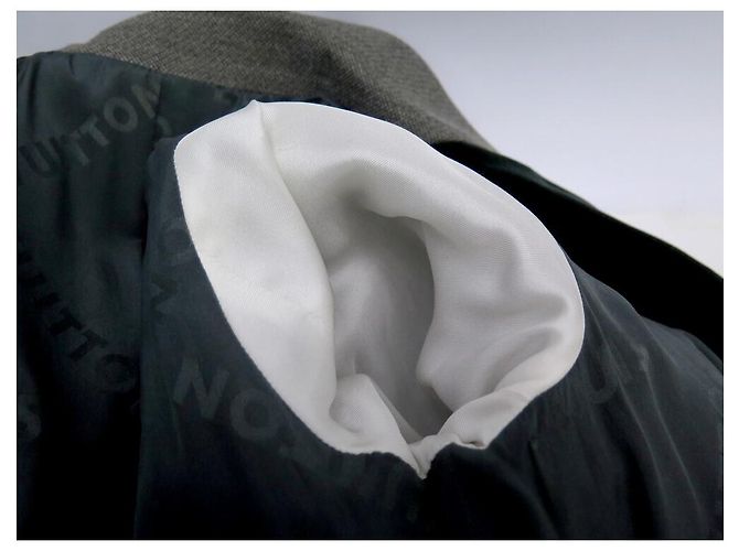 LOUIS VUITTON CAPPOTTO LUNGO T36 S CAPPOTTO FOGLIE BOTTONI GRIGIO RICAMI - vista 3