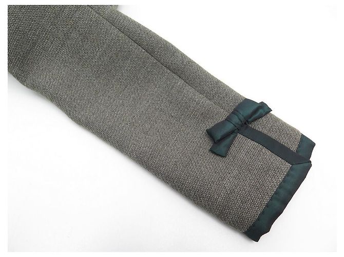 LOUIS VUITTON CAPPOTTO LUNGO T36 S CAPPOTTO FOGLIE BOTTONI GRIGIO RICAMI - vista 7