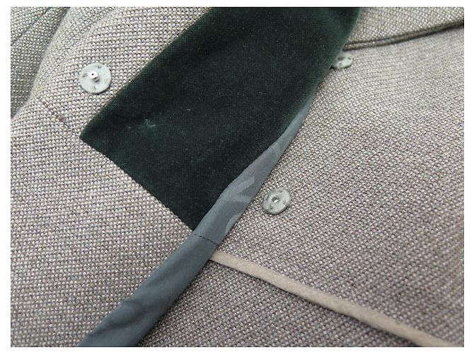 LOUIS VUITTON CAPPOTTO LUNGO T36 S CAPPOTTO FOGLIE BOTTONI GRIGIO RICAMI - vista 8