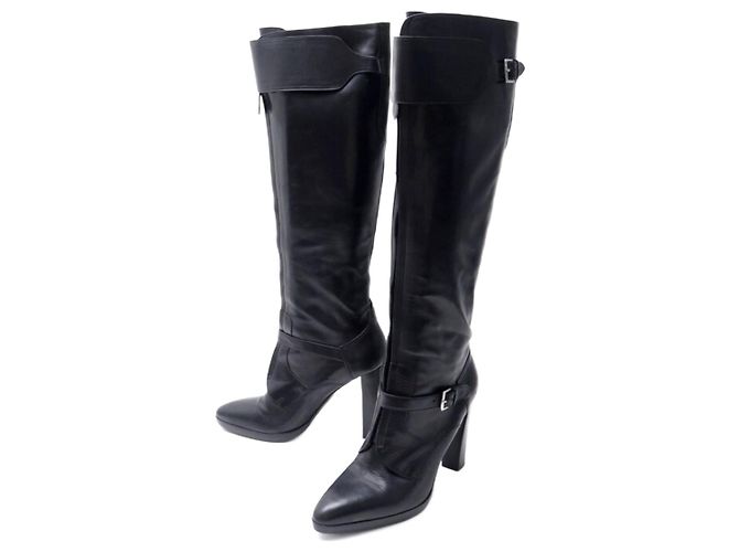 Bottes Femme Cuir Noir - Taille 40 - Neuf Sans Emballage - Sans Marque