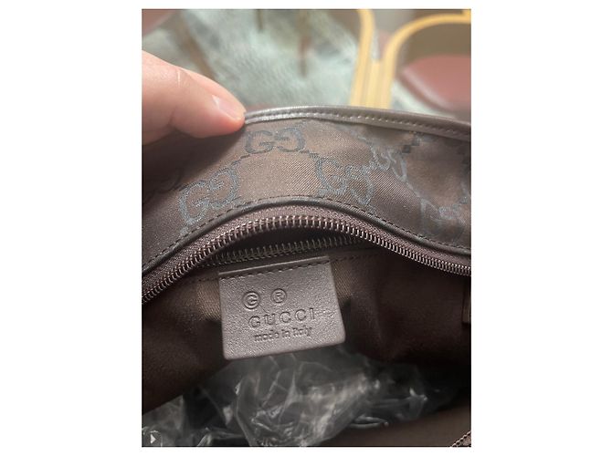 Borsa tote Gucci GG marrone in tela - vista 4