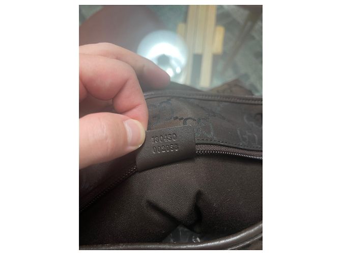Borsa tote Gucci GG marrone in tela - vista 5