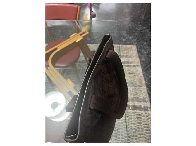 Borsa tote Gucci GG marrone in tela - vista 8