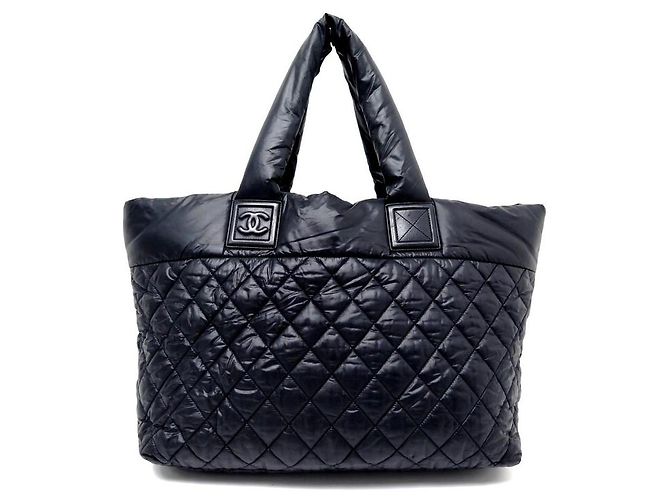 BORSA CHANEL COCOON CABAS 50BORSA A MANO NERA IMBOTTITA IN NYLON CM Nero - vista 2