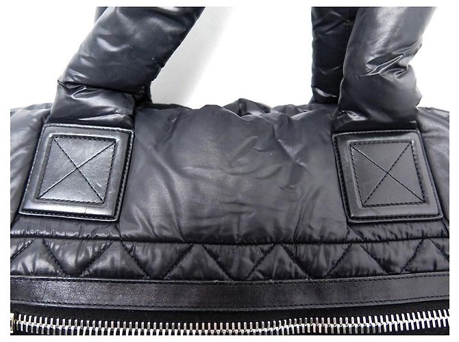 BORSA CHANEL COCOON CABAS 50BORSA A MANO NERA IMBOTTITA IN NYLON CM Nero - vista 6