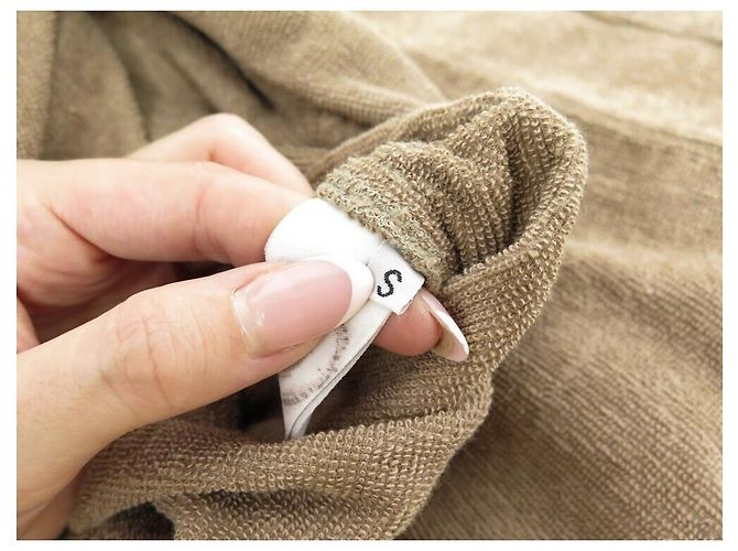Hermès NUOVO ACCAPPATOIO HERMES 101059M T 36 VESTITO DA BAGNO MARRONE IN COTONE E SETA - vista 3