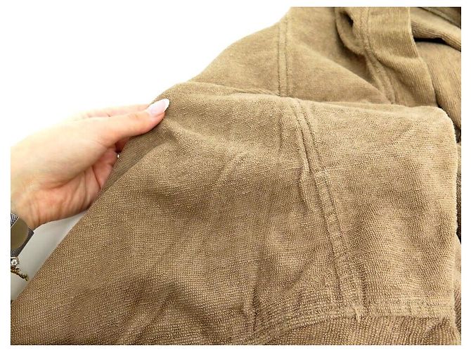 Hermès NUOVO ACCAPPATOIO HERMES 101059M T 36 VESTITO DA BAGNO MARRONE IN COTONE E SETA - vista 6