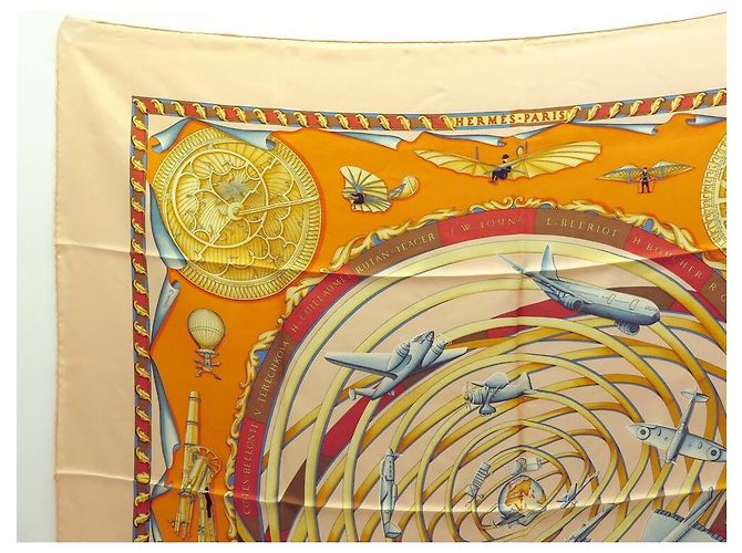 Hermès BUFANDA HERMES SUEÑOS DEL ESPACIO DUCHENE SQUARE 90 CAJA DE SEDA + SCAF DE SEDA Naranja - vista 2