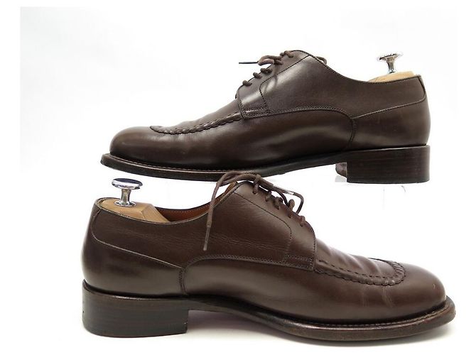 Hermès Scarpe Hermes 41 DERBY PUNTA DRITTA IN PELLE MARRONE - vista 2