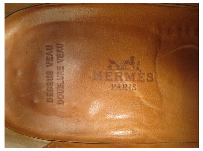 Hermès Scarpe Hermes 41 DERBY PUNTA DRITTA IN PELLE MARRONE - vista 6