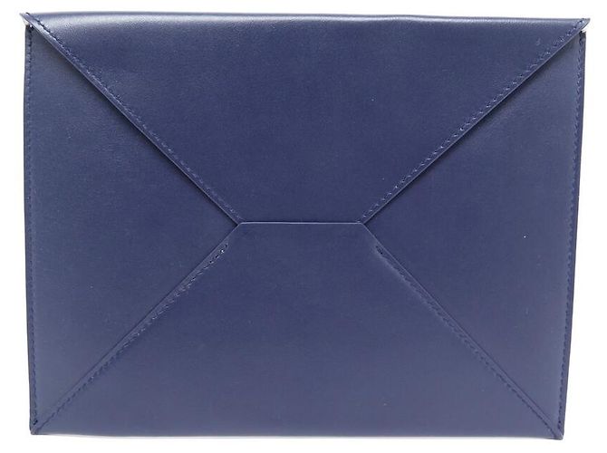 NUOVA CUSTODIA PER BUSTA CHOPARD 22.5POCHETTE IN PELLE BLU CM - vista 2