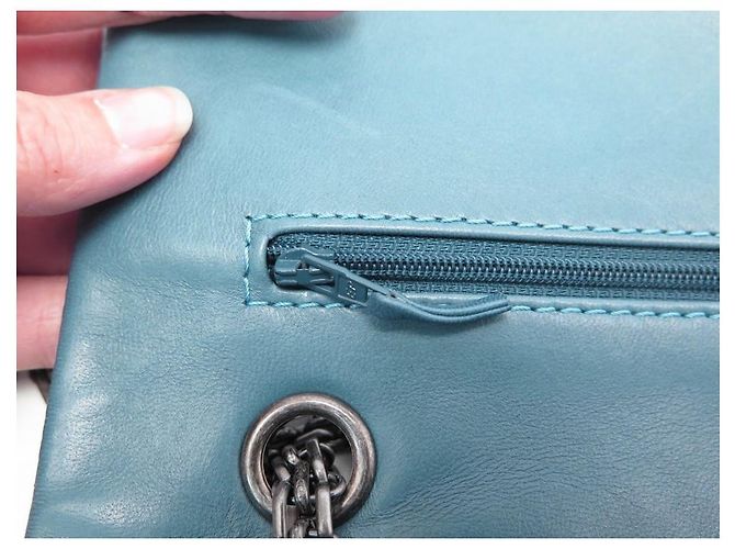 CHANEL MAXI HANDTASCHE 2.55 PREUSSENBLAU GESTEPPTES LACKLEDER + TASCHENBOX - Ansicht 11
