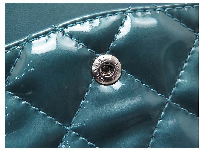 CHANEL MAXI HANDTASCHE 2.55 PREUSSENBLAU GESTEPPTES LACKLEDER + TASCHENBOX - Ansicht 19