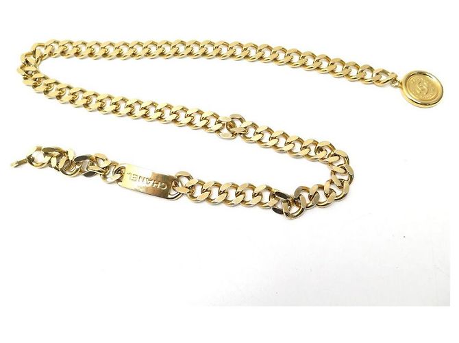CHANEL-KETTENGÜRTEL & CC-LOGO-MEDAILLON 1994 T 65 BEIM 85 CM DORE GÜRTEL Golden - Ansicht 2