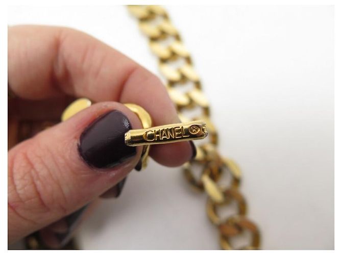 CHANEL-KETTENGÜRTEL & CC-LOGO-MEDAILLON 1994 T 65 BEIM 85 CM DORE GÜRTEL Golden - Ansicht 3