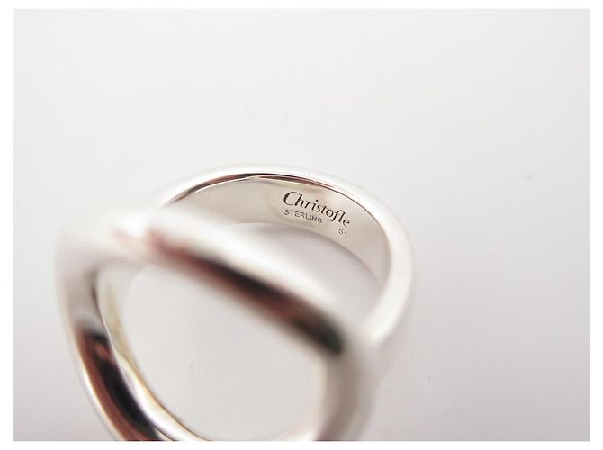 CHRISTOFLE SET COLLANA COLLANA ANELLO IDOLE T51 ANELLI D'ARGENTO - vista 6