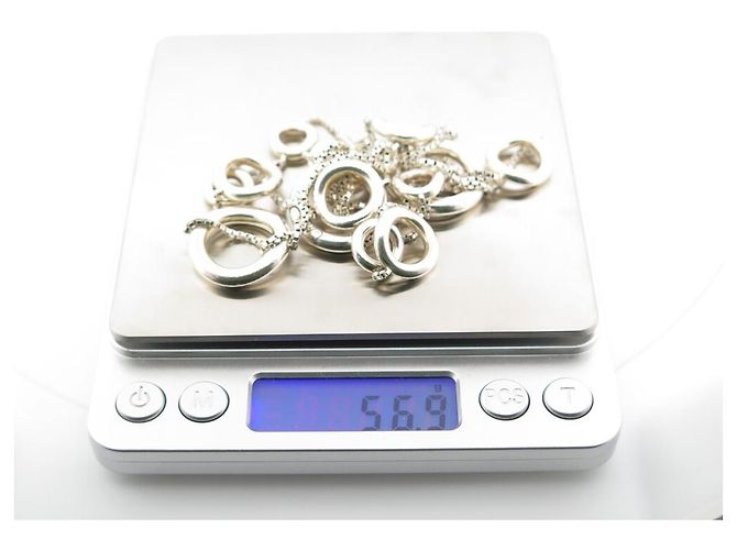 CHRISTOFLE SET COLLANA COLLANA ANELLO IDOLE T51 ANELLI D'ARGENTO - vista 9