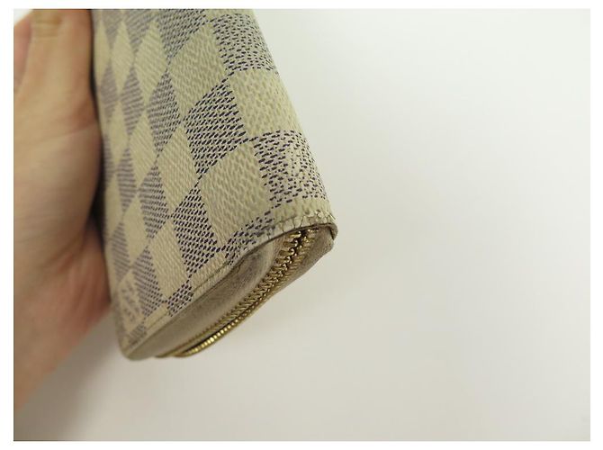 LOUIS VUITTON CLEMENCE BRIEFTASCHE KARIERTES CANVAS BEIGE N60111 Geldbörse - Ansicht 5