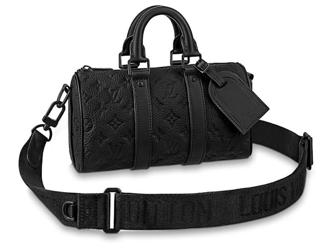 Louis Vuitton LV Keepall 25 Monogram Leather Black ref.722393 Joli Closet